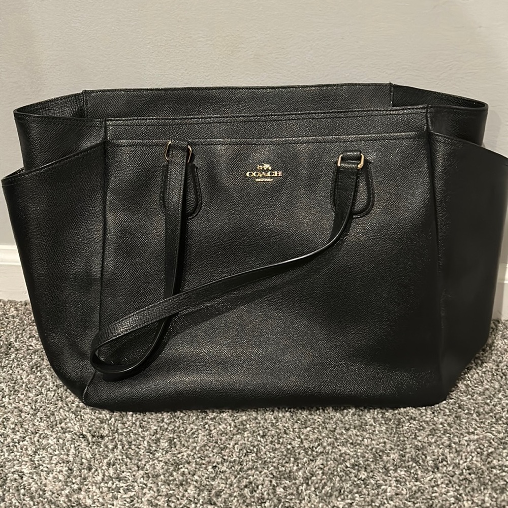 Black coach diaper bag